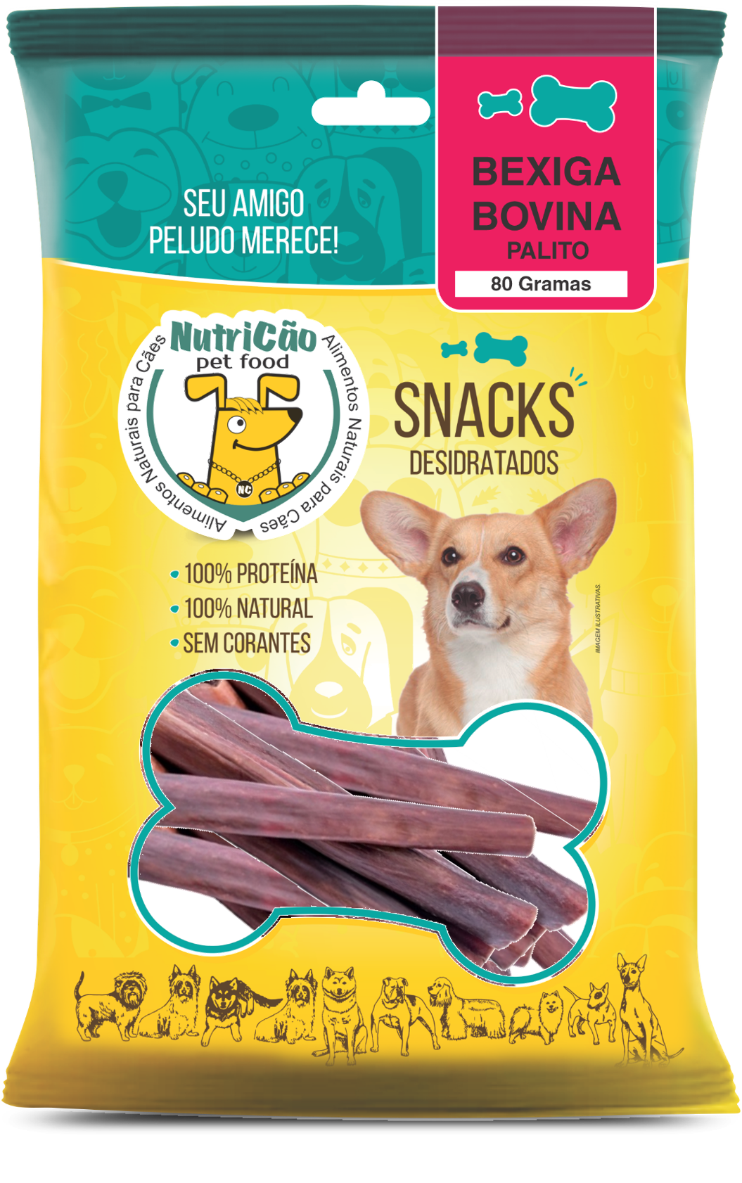 BEXIGA BOVINA DESIDRATADA 80 GR